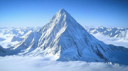 Obraz premium Majestic Alps mountain range in Switzerland, snow-covered peaks under a clear blue sky.