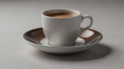 Coffee mug hot drink paper cup icon illustrated cinnamon and saucer wooden table realistic ove background