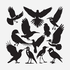 Bird Silhouette Images, Bird Silhouettes stock illustrations