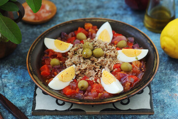 A traditional dish of Tunisian cuisine - Mechouia salad