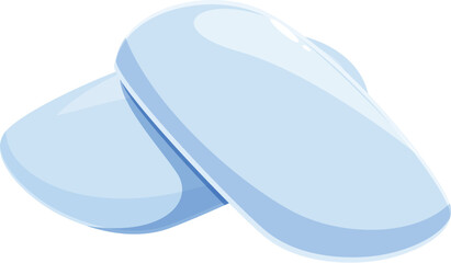 Two medical contact lenses for eyesight correction are lying on top of each other on a white background