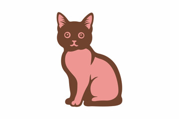 cat with a bone ,a cute cat silhouette vector