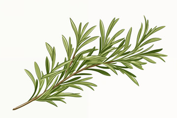 Fototapeta premium A vector hand drawn Rosemary leaves isolated on transparent background