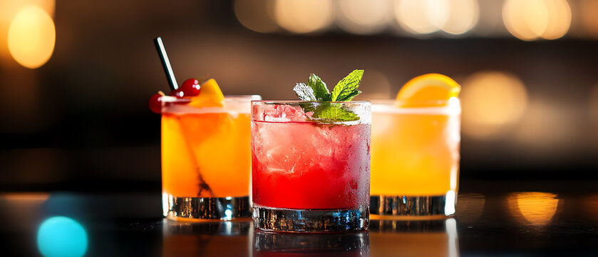 A vibrant display of colorful cocktails perfect for any celebration or gathering showcasing refreshing ingredients and creative mixology techniques for the ultimate drink experience