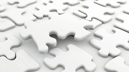 Puzzle pieces creatively align to shape a woman's head profile, symbolizing complexity in thought and identity formation