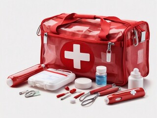 Bright Red First Aid Kit: Ready for Any Emergency