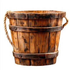 Fototapeta premium Wooden Bucket Isolated