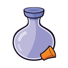 Empty Glass Bottle with Its Cork Stopper Removed and Placed Beside It