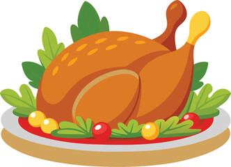 Thanksgiving turkey food Royalty Silhouette Vector