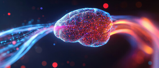 Vibrant 3D illustration of dynamic brainwaves, showcasing neural activity, consciousness, and the complexity of human thought processes