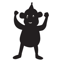 Monkey icon silhouette design 