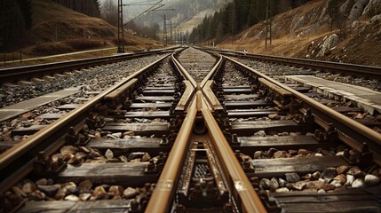 Fototapeta premium railway stretching into the horizon