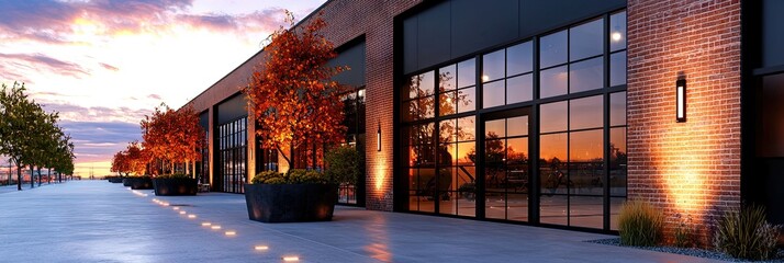 Fototapeta premium modern warehouse exterior