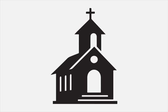 black church icon on white background clip art preview