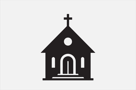 black church icon on white background clip art preview