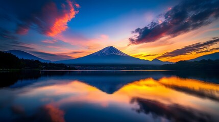 Mount Fuji, view from Lake Kawaguchiko. 