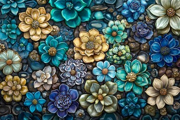 Vibrant Watercolor Floral Abstract Background