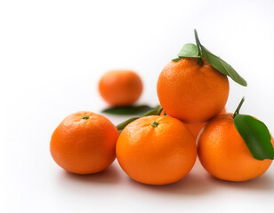 mandarin oranges pattern with side position provides copy space for text. background concept isolated white