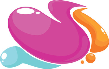 Abstract composition made of colorful glossy paint splashes