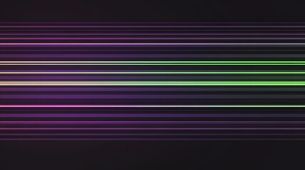 A flat background of horizontal neon green, purple, and black stripes