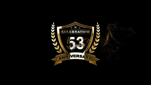 Stylish 53 Years Happy Anniversary Banner, Happy Anniversary Video, Celebration 53 Years Happy Anniversary Text Animation, Luxury 53th Anniversary, 53th Anniversary, Happy 53th Anniversary, 53 Years