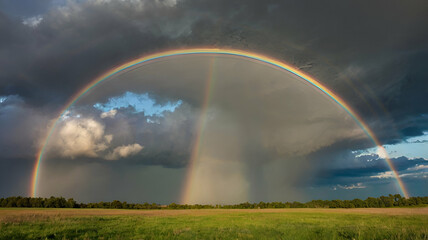 rainbow over the fields