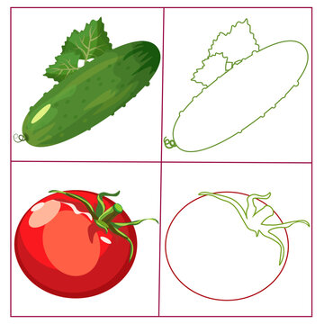 Une page de coloring pour les tr&egrave;s Jeanes enfants. Les legumes 