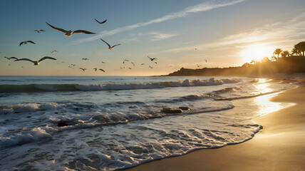 sunset on the beach