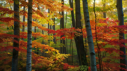 autumn leaves in the forest