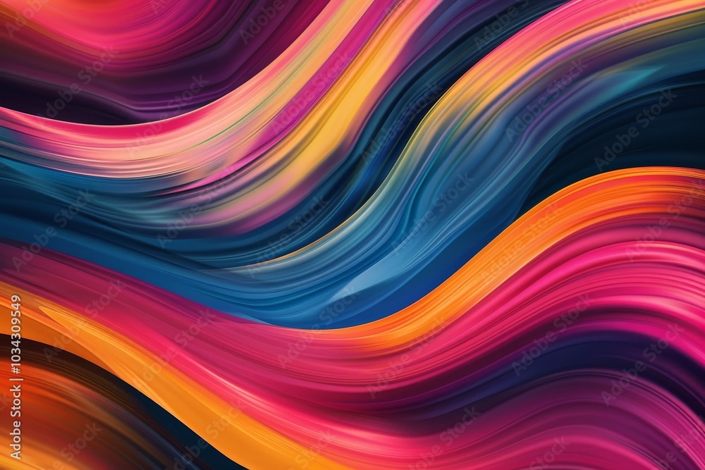 Poster colorful waves intertwine with smooth transitions, creating a dynamic flow of vibrant hues. this abs