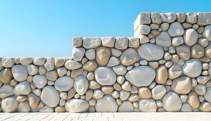 a rough stone wall texture featuring large, jagged stones with a mix of earthy tones and a few scattered wildflowers at the base