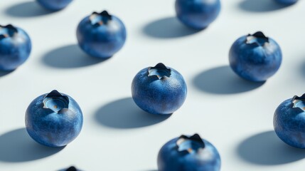 Blueberries on a White Background.