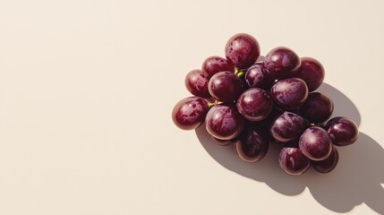 Red Grapes on White Background.