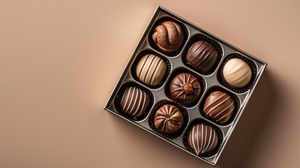 luxury chocolate gift box on brown background