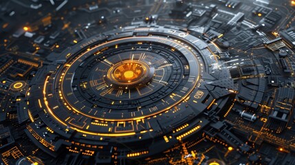 Obraz premium Abstract geometric pattern includes a circle background. The shapes are flat and decorative.