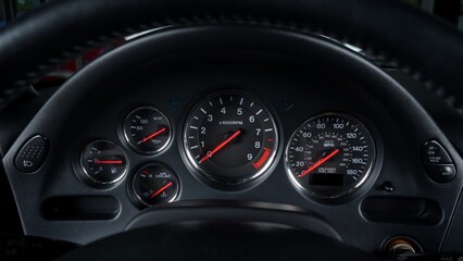 Gauge cluster inside of a car