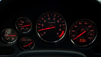Gauge cluster inside of a car