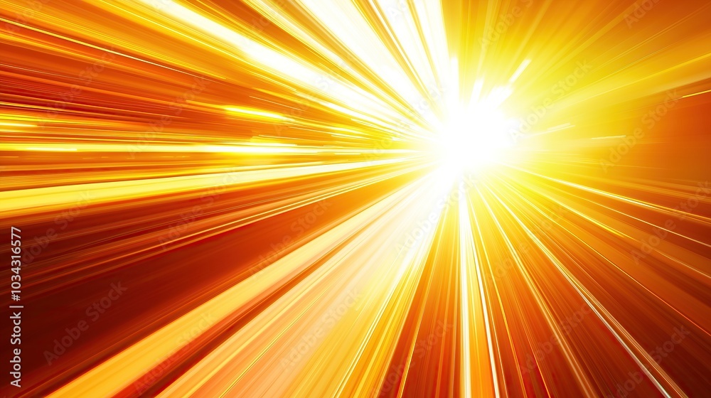 Poster Abstract bright light shining through tunnel speed lines rays