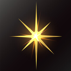 Obraz premium Flash of light star bright gold glare design
