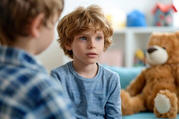 Autistic Child Engaged in Therapy Session