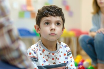 Autistic Child Engaged in Therapy Session