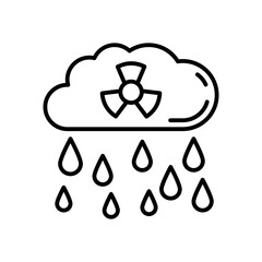 Toxic Rain Outline Icon, Vector illustration