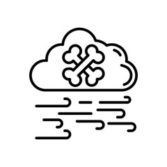 Toxic Air Outline Icon, Vector illustration