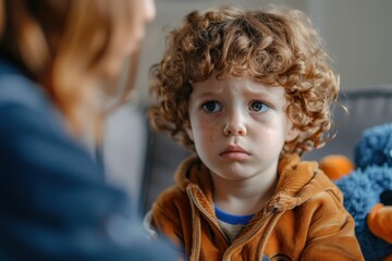 Autistic Child Engaged in Therapy Session