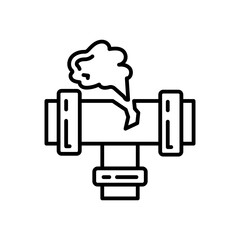Gas Leakage Outline Icon, Vector illustration
