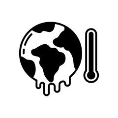 Global Warming Glyph Icon, Vector illustration