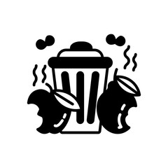 Waste Fruits Glyph Icon, Vector illustration