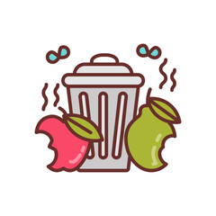 Waste Fruits Filled Icons , Vector illustration