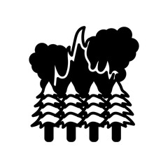 Burn Trees Glyph Icon, Vector illustration