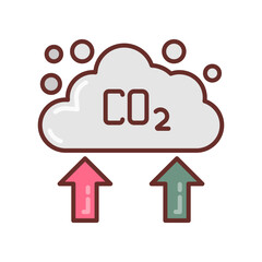 Increase Co 2 Filled Icons , Vector illustration